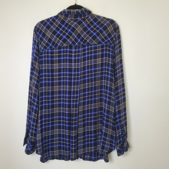 Casa‎ Cabana Blue Plaid Button-Up Shirt Women's XXL Button Down Top - Picture 9 of 11